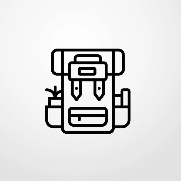 Icono de la mochila ilustración símbolo de signo de vector aislado — Archivo Imágenes Vectoriales