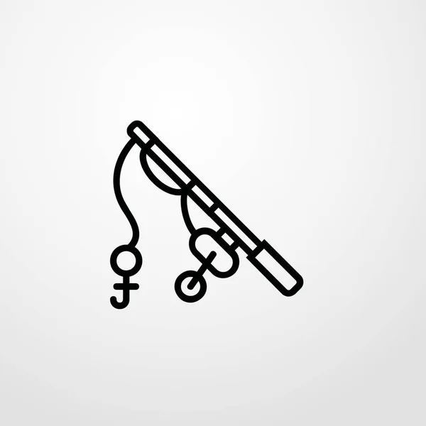 Icône de canne à pêche illustration isolé signe vectoriel symbole — Image vectorielle
