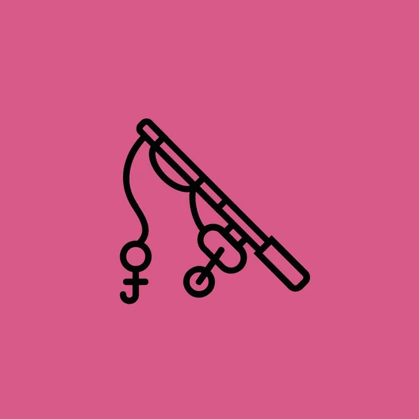 Ícone da vara de pesca ilustração isolado símbolo sinal vetor —  Vetores de Stock
