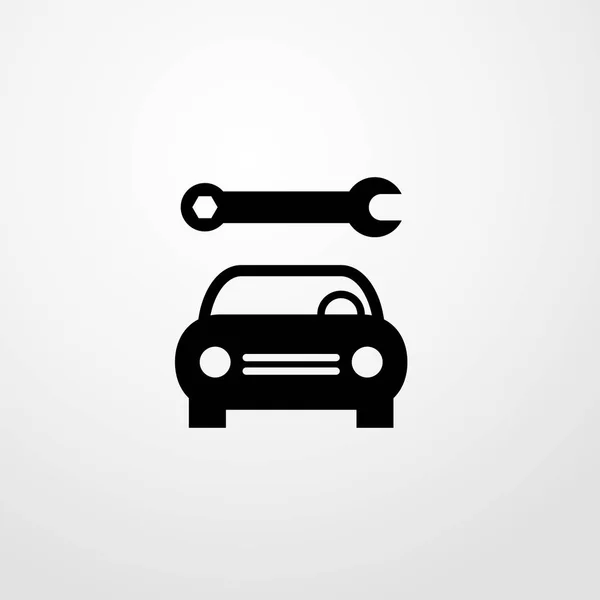 Автомобіль з ілюстрацією значка ключа ізольований векторний знак — стоковий вектор