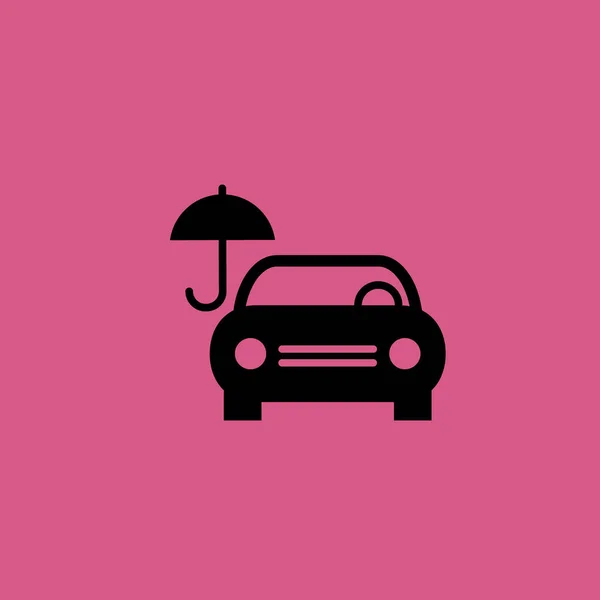 Автомобиль под иллюстрацией значка зонта изолированный символ векторного знака — стоковый вектор