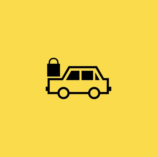 Coche con icono de bloqueo ilustración símbolo de signo de vector aislado — Vector de stock