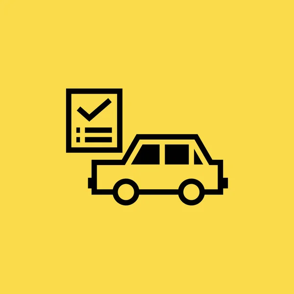 Coche con icono de signo de verificación ilustración símbolo vectorial aislado — Vector de stock