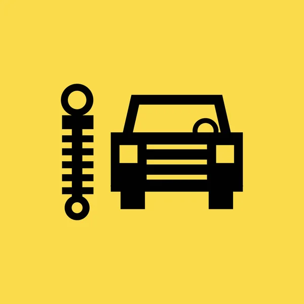 Samochód i tłok ikona ilustracja na białym tle wektor symbol znak — Wektor stockowy
