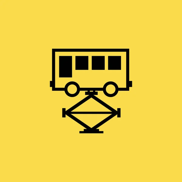 Ônibus no ícone do elevador ilustração símbolo de sinal de vetor isolado — Vetor de Stock