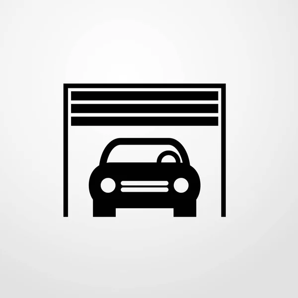 Auto in garage icona illustrazione isolato segno vettoriale simbolo — Vettoriale Stock
