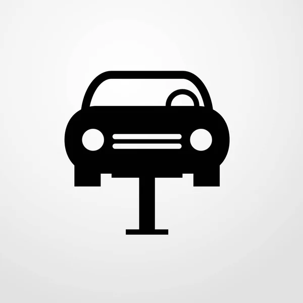 Auto auf Aufzug Symbol Illustration isoliert Vektor Zeichen Symbol — Stockvektor