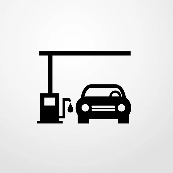 Αυτοκίνητο σε σύμβολο σημάδι απομονωμένες διανυσματικά εικονογράφηση εικονίδιο σταθμός βενζίνης — Διανυσματικό Αρχείο