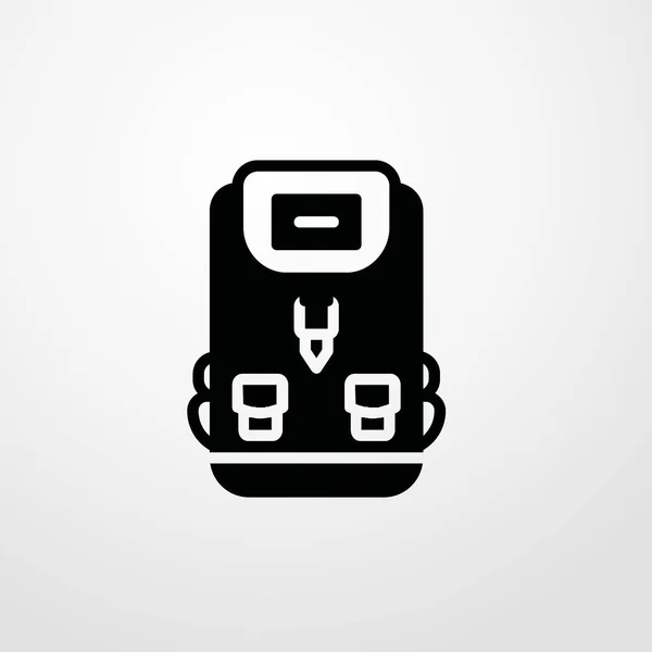 Icono de la mochila ilustración símbolo de signo de vector aislado — Vector de stock