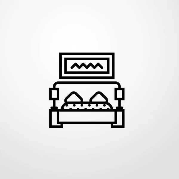 Icono de la cama ilustración símbolo de signo de vector aislado — Vector de stock