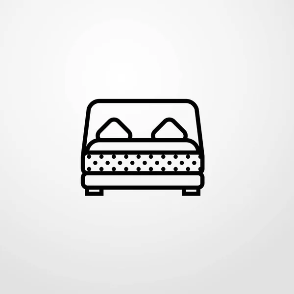 Icono de la cama ilustración símbolo de signo de vector aislado — Vector de stock