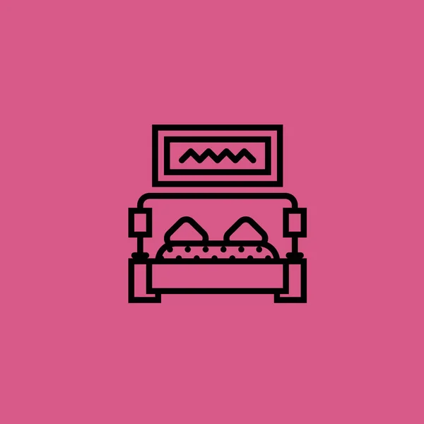 Icono de la cama ilustración símbolo de signo de vector aislado — Vector de stock