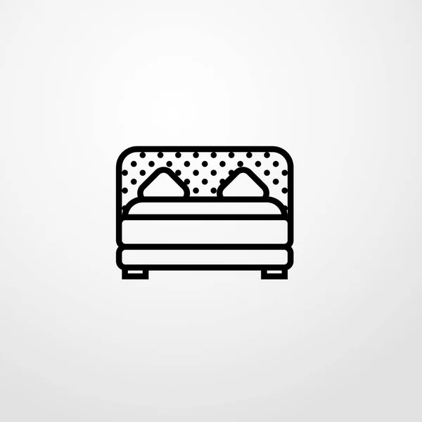 Icono de la cama ilustración símbolo de signo de vector aislado — Vector de stock
