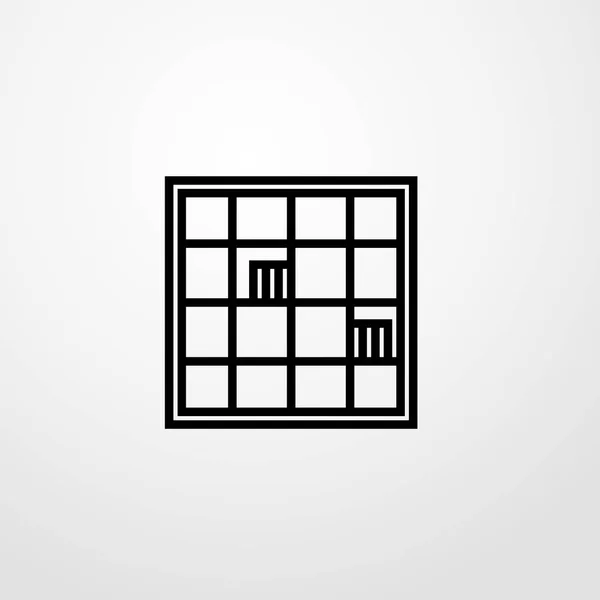 Bücherregal Symbol Illustration isoliert Vektor Zeichen Symbol — Stockvektor