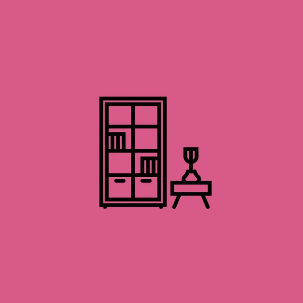 Boekenplank pictogram illustratie geïsoleerde vector teken symbool — Stockvector