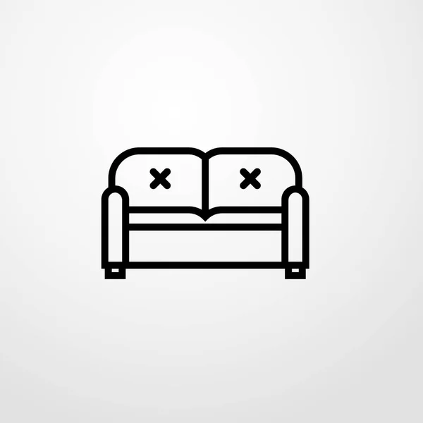 Icono de sofá ilustración símbolo de signo vectorial aislado — Vector de stock