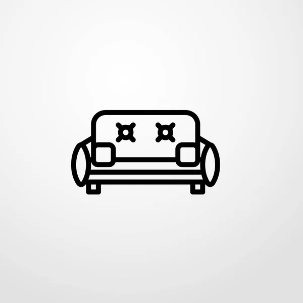 Icono de sofá ilustración símbolo de signo vectorial aislado — Archivo Imágenes Vectoriales
