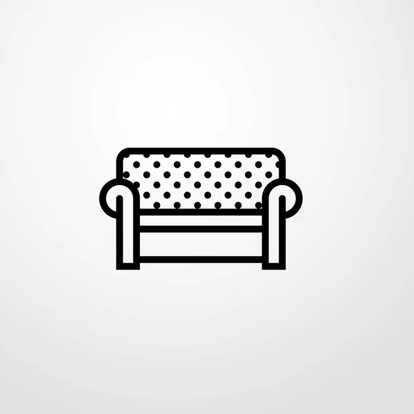 沙发上图标图孤立的矢量标志符号 — 图库矢量图片