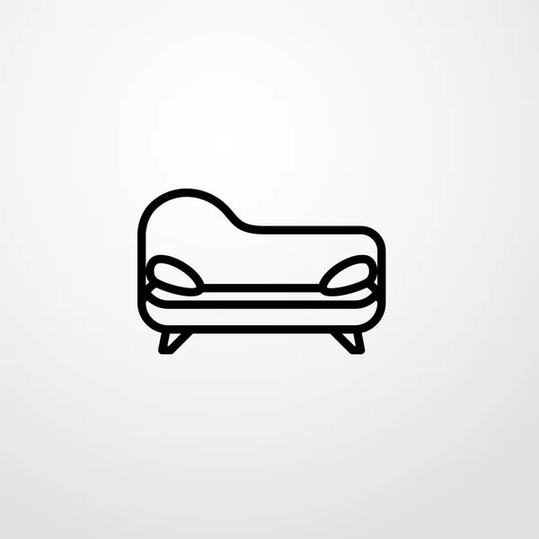 Kanapa ikona ilustracja na białym tle wektor symbol znak — Wektor stockowy