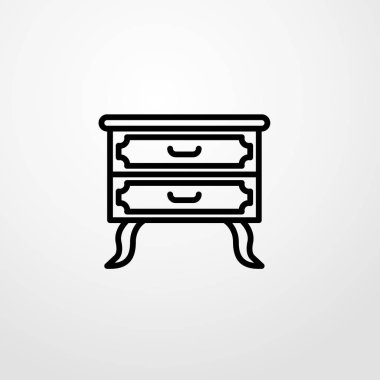 Komodinin simgesi illüstrasyon izole vektör işareti simgesi