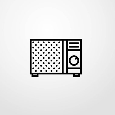 Mikrodalga simgesi illüstrasyon izole vektör işareti simgesi