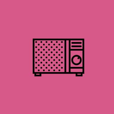 Mikrodalga simgesi illüstrasyon izole vektör işareti simgesi