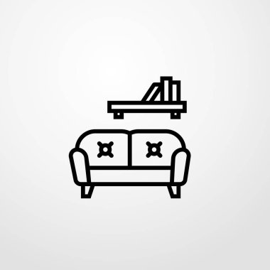 oturma odası simgesi illüstrasyon izole vektör işareti simgesi
