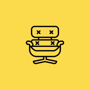 Ofis sandalye simge illüstrasyon izole vektör işareti simgesi