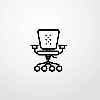 Ofis sandalye simge illüstrasyon izole vektör işareti simgesi