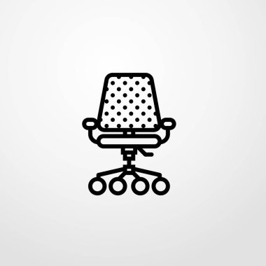 Ofis sandalye simge illüstrasyon izole vektör işareti simgesi