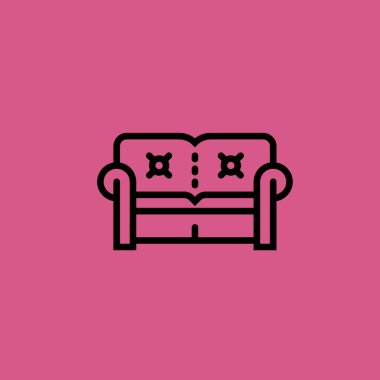 Kanepe simgesi illüstrasyon izole vektör işareti simgesi