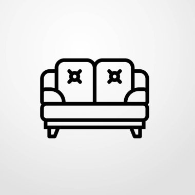 Kanepe simgesi illüstrasyon izole vektör işareti simgesi