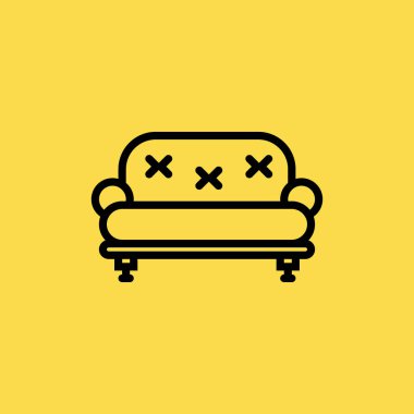 Kanepe simgesi illüstrasyon izole vektör işareti simgesi