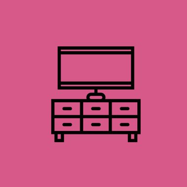 TV tablo simgesini illüstrasyon izole vektör işareti simgesi