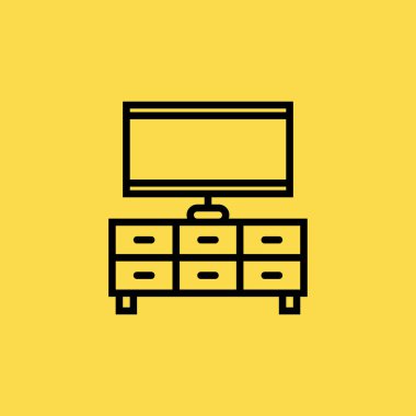 TV tablo simgesini illüstrasyon izole vektör işareti simgesi