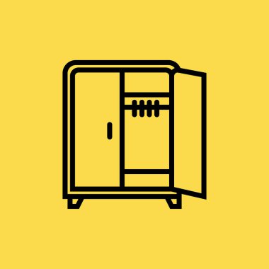 Dolap simgesi illüstrasyon izole vektör işareti simgesi