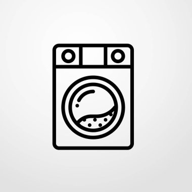 Çamaşır makinesi simgesini illüstrasyon izole vektör işareti simgesi