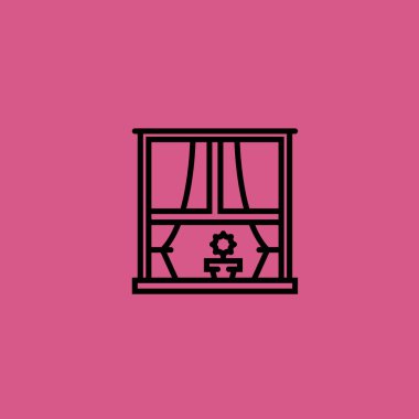 Pencere simge illüstrasyon izole vektör işareti simgesi