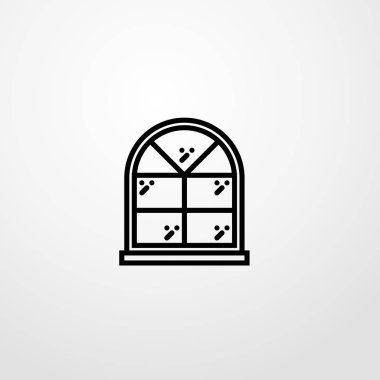 Pencere simge illüstrasyon izole vektör işareti simgesi