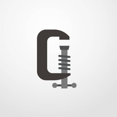 Mengene simgesi illüstrasyon izole vektör işareti simgesi