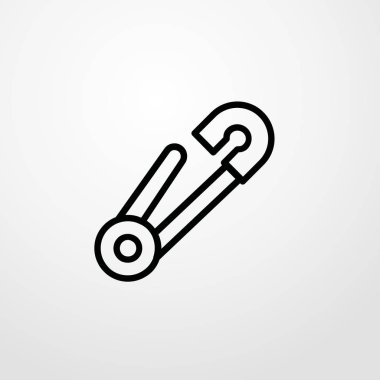 çengelli iğne simgesi illüstrasyon izole vektör işareti simgesi