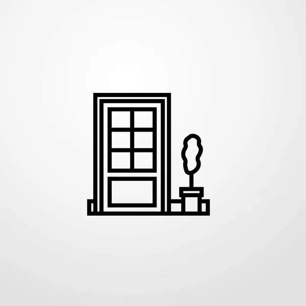 Icono de la puerta ilustración símbolo de signo vectorial aislado — Vector de stock