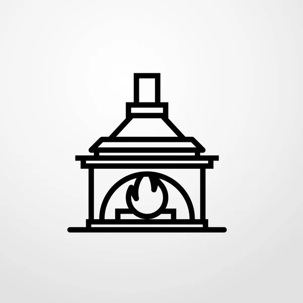 Ícone de placa de fogo ilustração isolado símbolo sinal vetor —  Vetores de Stock