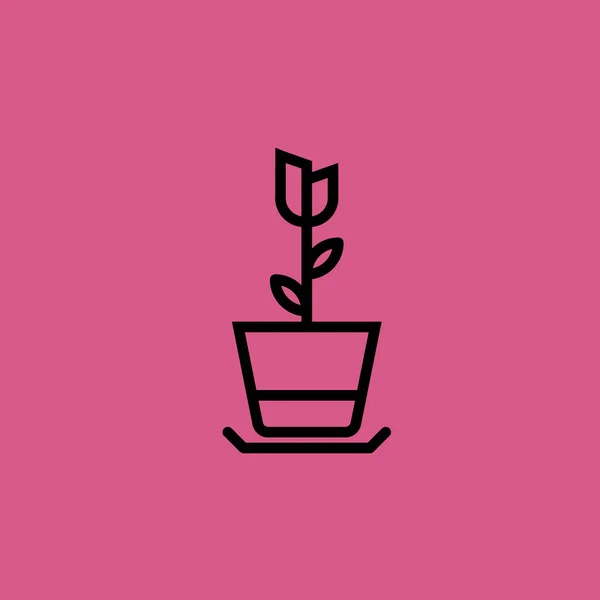 Ícone do vaso de flores ilustração isolado símbolo sinal vetor — Vetor de Stock