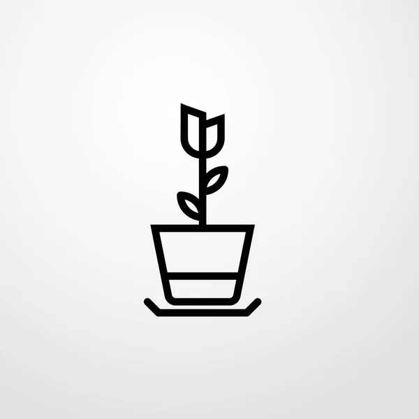 Fleur pot icône illustration isolé vecteur signe symbole — Image vectorielle