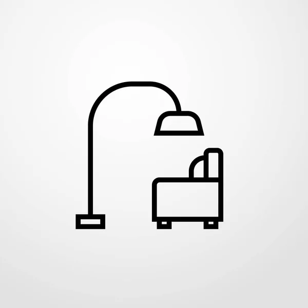 Icona del soggiorno illustrazione isolato segno vettoriale simbolo — Vettoriale Stock