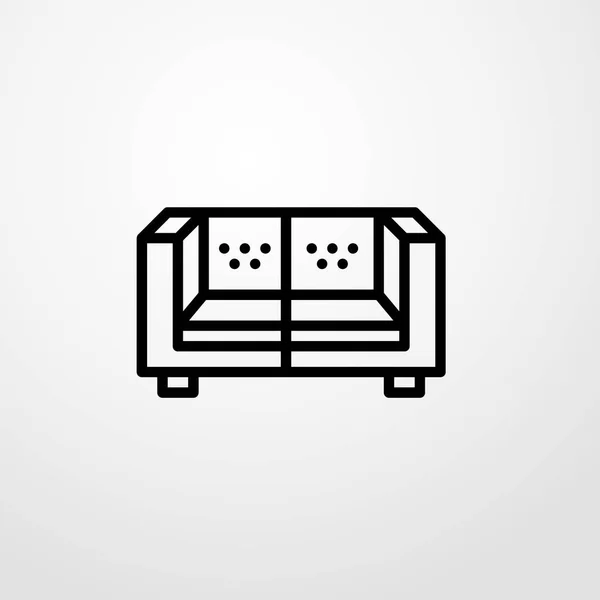 Σύμβολο σημάδι απομονωμένες διανυσματικά εικονογράφηση εικονίδιο καναπέ — Διανυσματικό Αρχείο