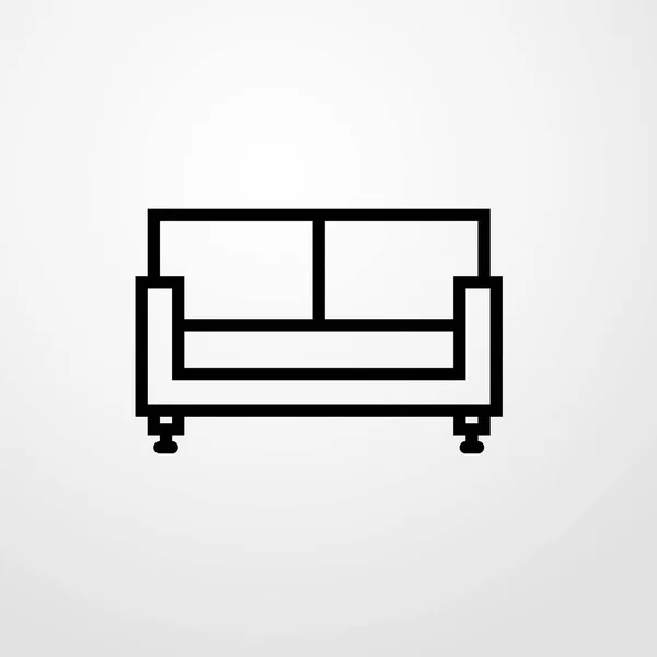 Illustration d'icône de canapé symbole de signe vectoriel isolé — Image vectorielle