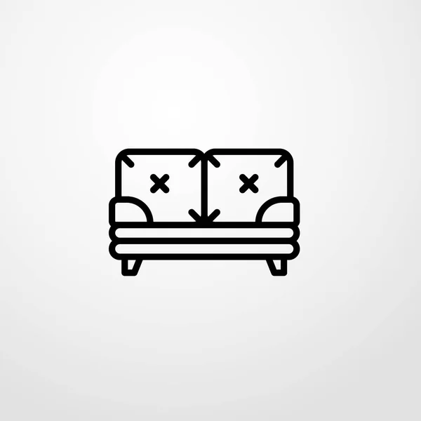 Sofa Symbol Illustration isoliert Vektor Zeichen Symbol — Stockvektor