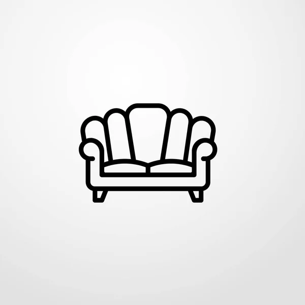 Sofa Symbol Illustration isoliert Vektor Zeichen Symbol — Stockvektor